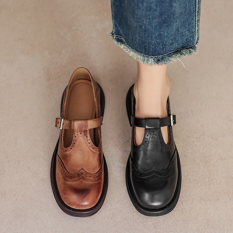 Scarlett Vintage Leather Mary Janes