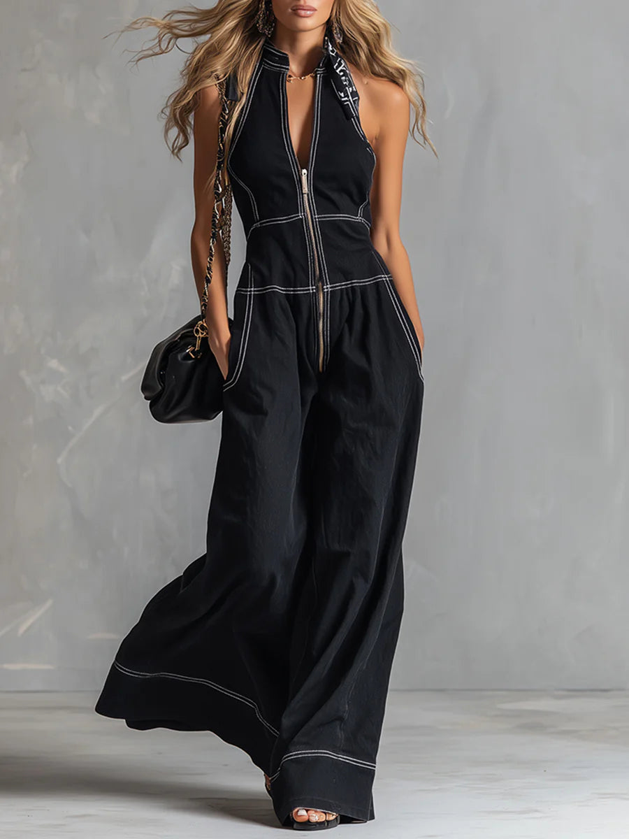 Calystria Zip Elegance Jumpsuit