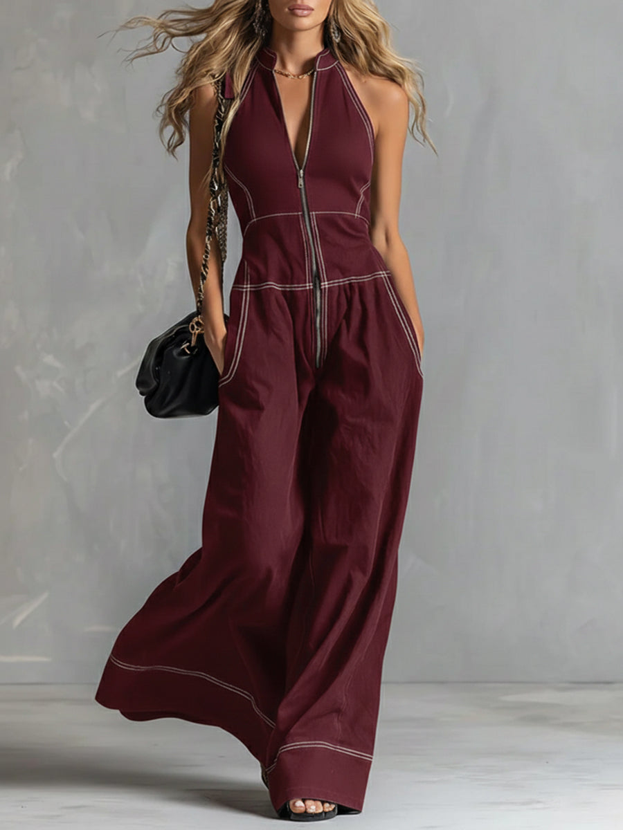 Calystria Zip Elegance Jumpsuit