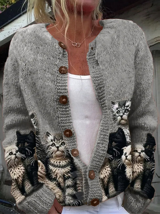 Norelle Embroidered Cat Cardigan