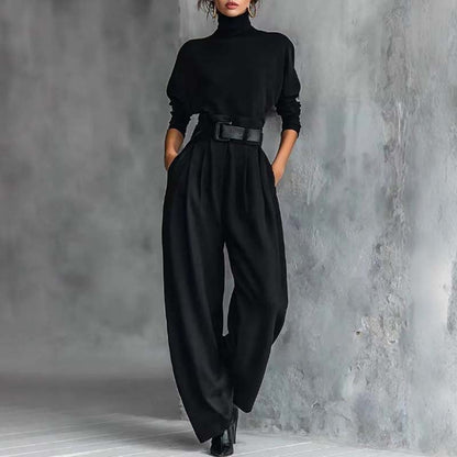 ✈️Gratis verzending!Elegante Damesset: Coltrui Top & Hoge Taille Broek😎