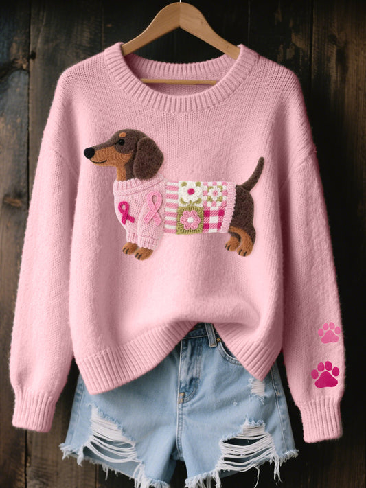 Bailey Pink Ribbon Dog Sweater