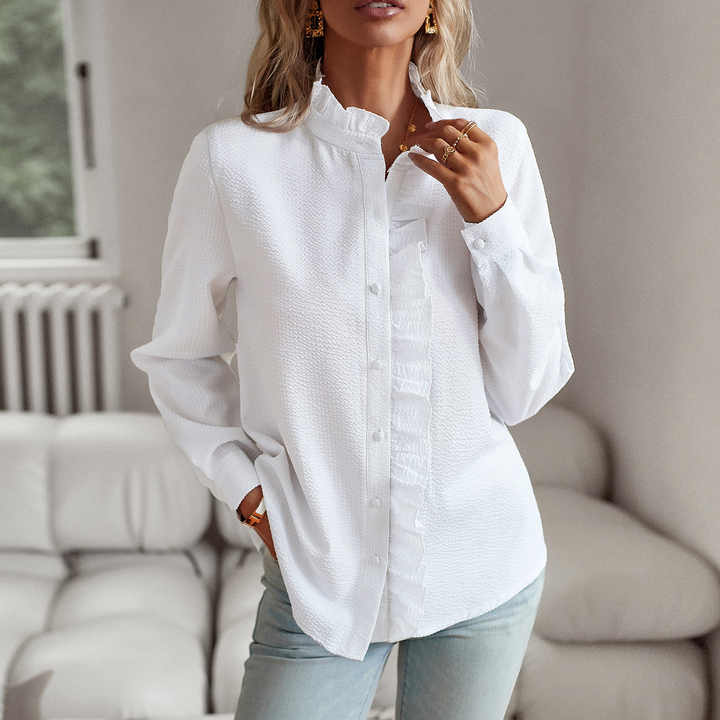 Colette Ruffle Button Blouse